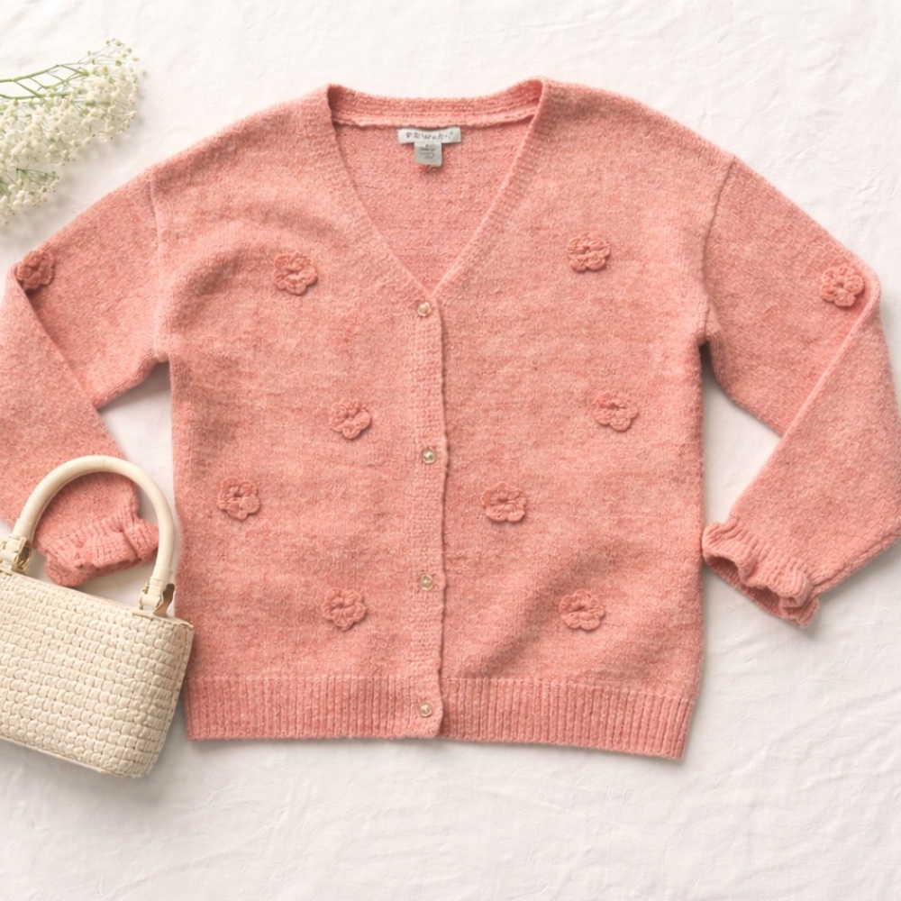 Primark Blush Knit Cardigan with Floral Accents